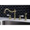 Kingston Brass KB1797PLBS 8" Widespread Kitchen Faucet W/ Brass Sprayer, Brushed Brass KB1797PLBS - alternate 3